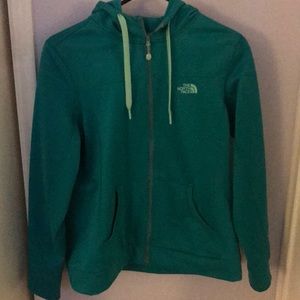 Teal North Face zip up